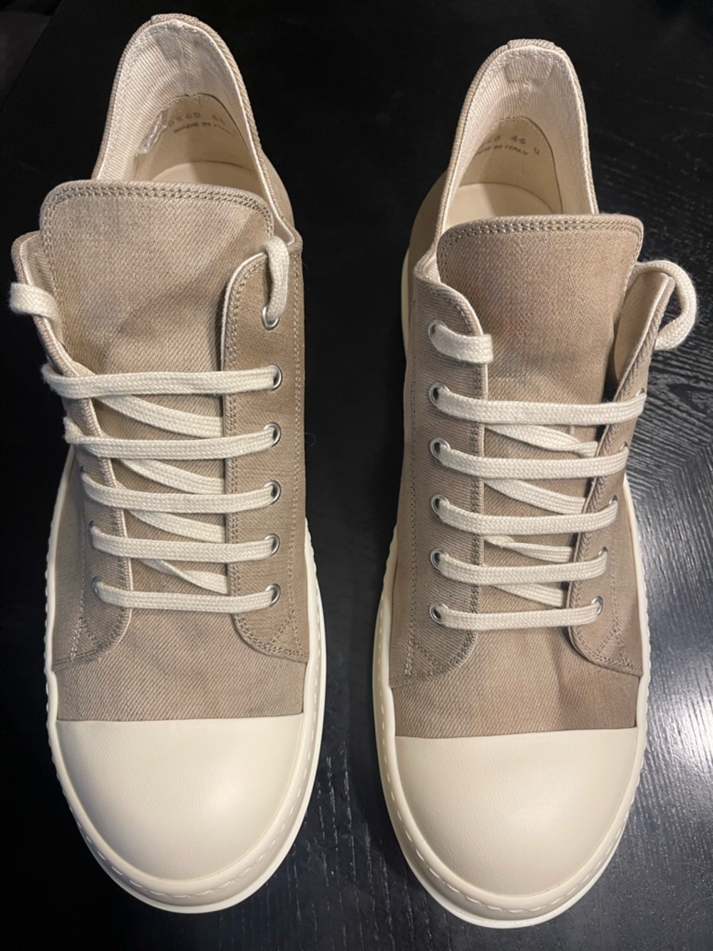 Rick Owens Low Sneaks Dust/Milk Size 46 (Men’s 12) Worn Once